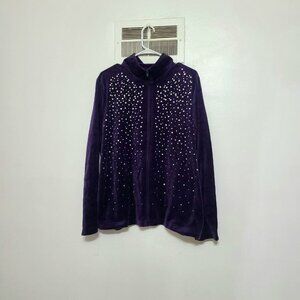 SAG HARBOR Purple Velvet Jacket